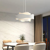 Dual-Layer Wave Design White Ess Room Anhänger Licht