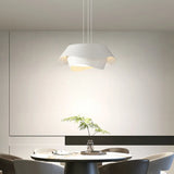 Dual-Layer Wave Design White Ess Room Anhänger Licht