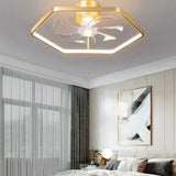 Gold Floral Ring Frame Ceiling Fan Light