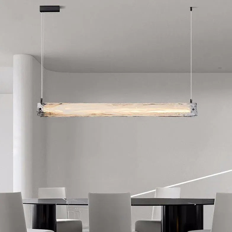 Rectangular Black LED Dining Room Pendant Light