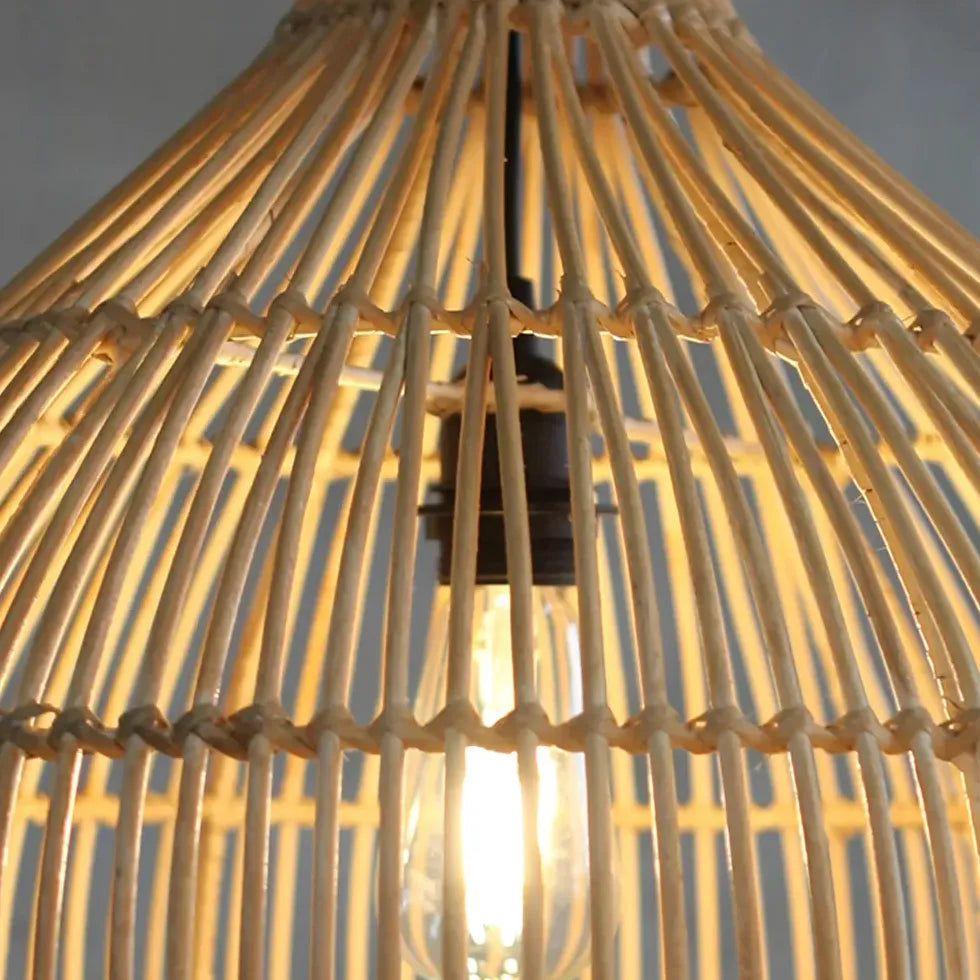 Boho Pendelleuchte Nordisch Modern Einfach Bambus Rattan - Clowas.de