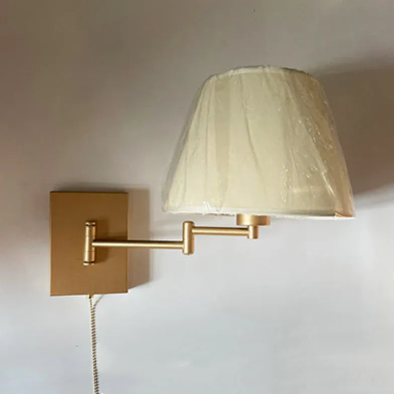 Beige Conical Single Arm Wall Lamp