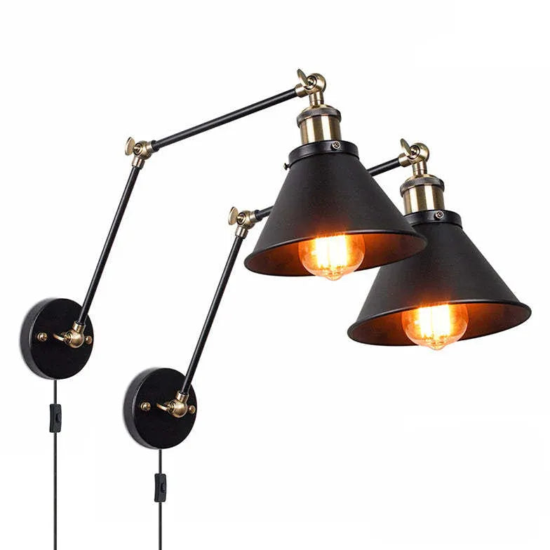 articulating wall light indoor black