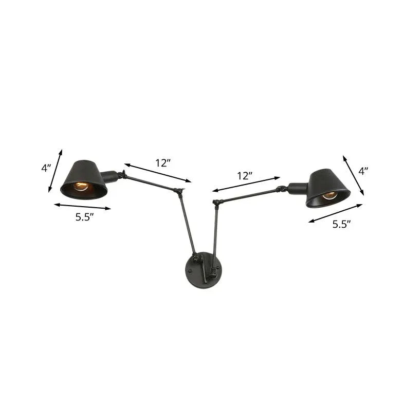 Multi Arm Adjustable Industrial Wall Lights