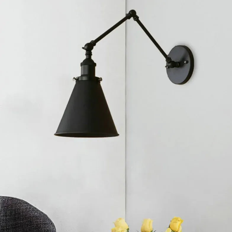 Cone Lampshade Swing Arm Vintage Wall Lights