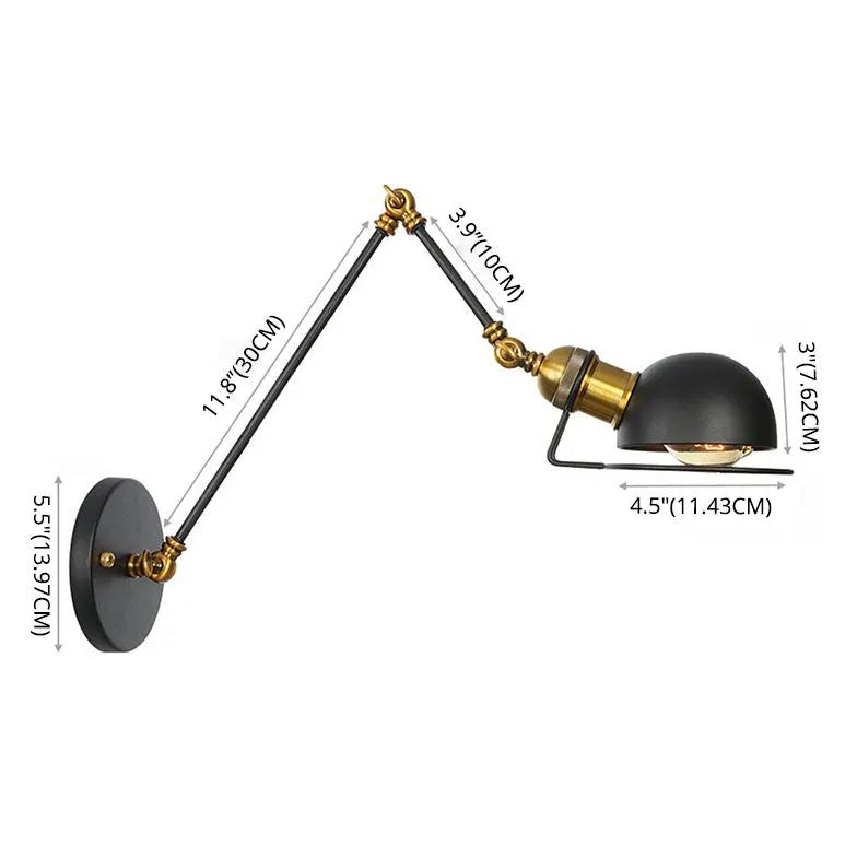 Matte black Adjustable industrial Reading Light