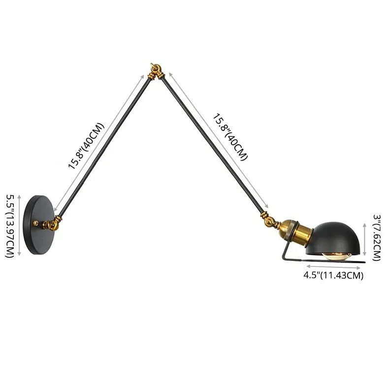 Matte black Adjustable industrial Reading Light