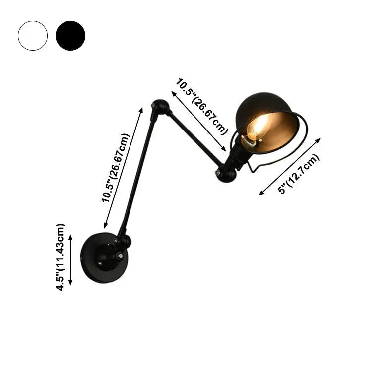 Dome Swing Arm Industrial Wall Lights