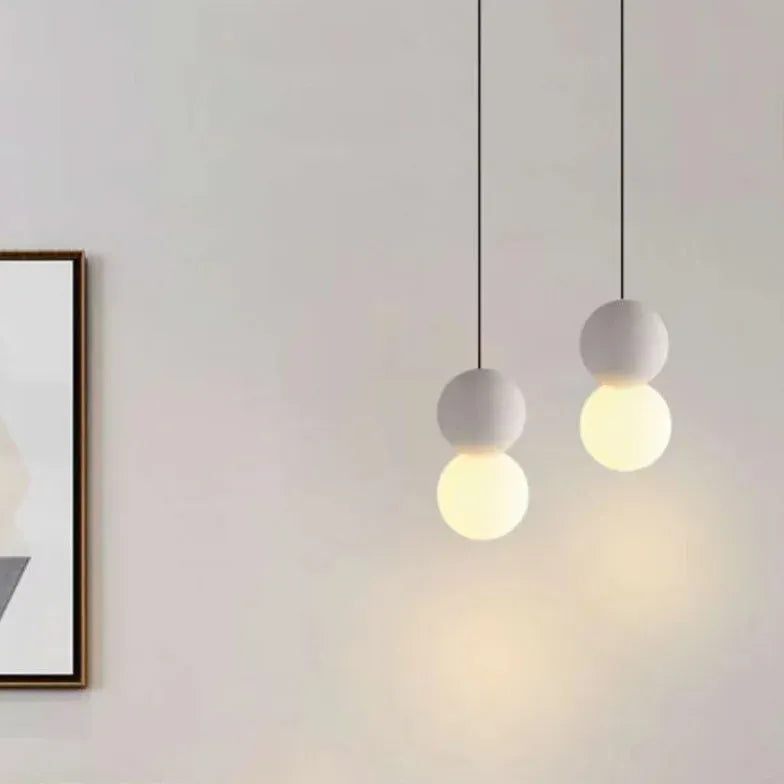 Dual-Sphere Bedroom LED Single-Head Pendant Light