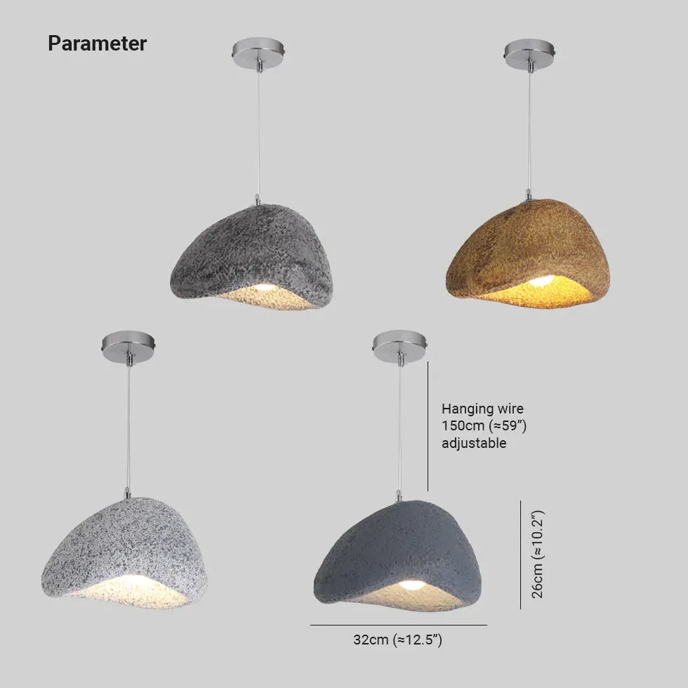 Irregular Pebble Texture Lampshade Modern Pendant Light