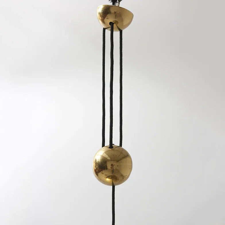 Gold Metal Disc-Shaped Vintage Pendant Light