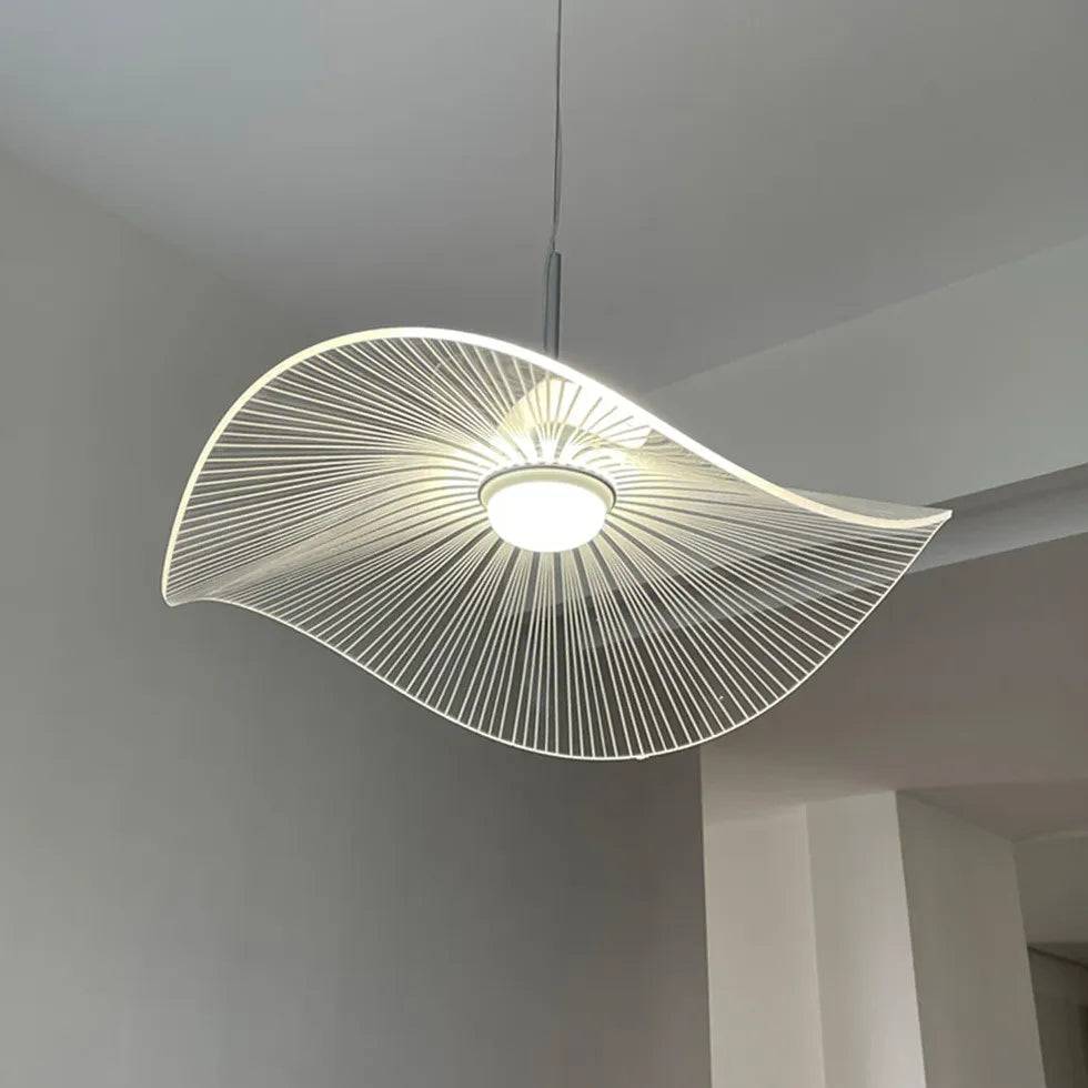 Lotus Leaf-shaped Modern White Acrylic Pendant Light