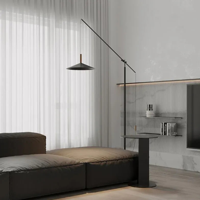 Cantilever Black Minimalist Plug-in Stehlampe