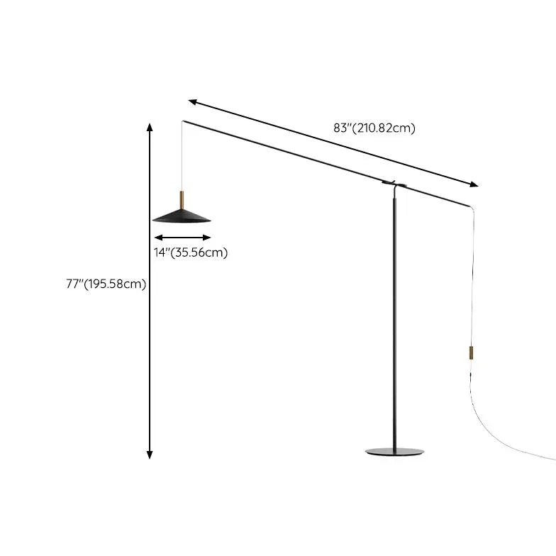 Cantilever Black Minimalist Plug-in Stehlampe