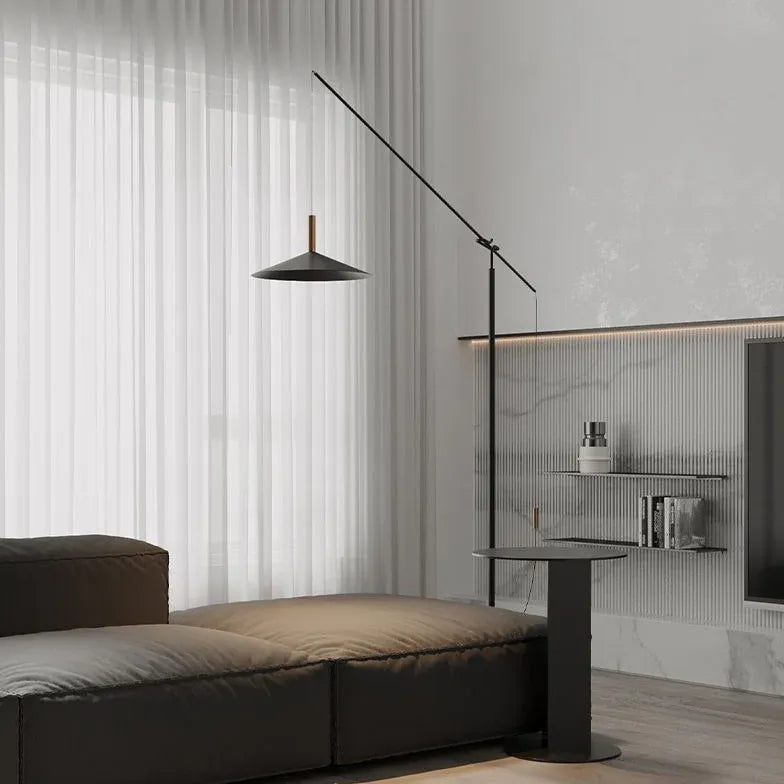 Cantilever Black Minimalist Plug-in Stehlampe