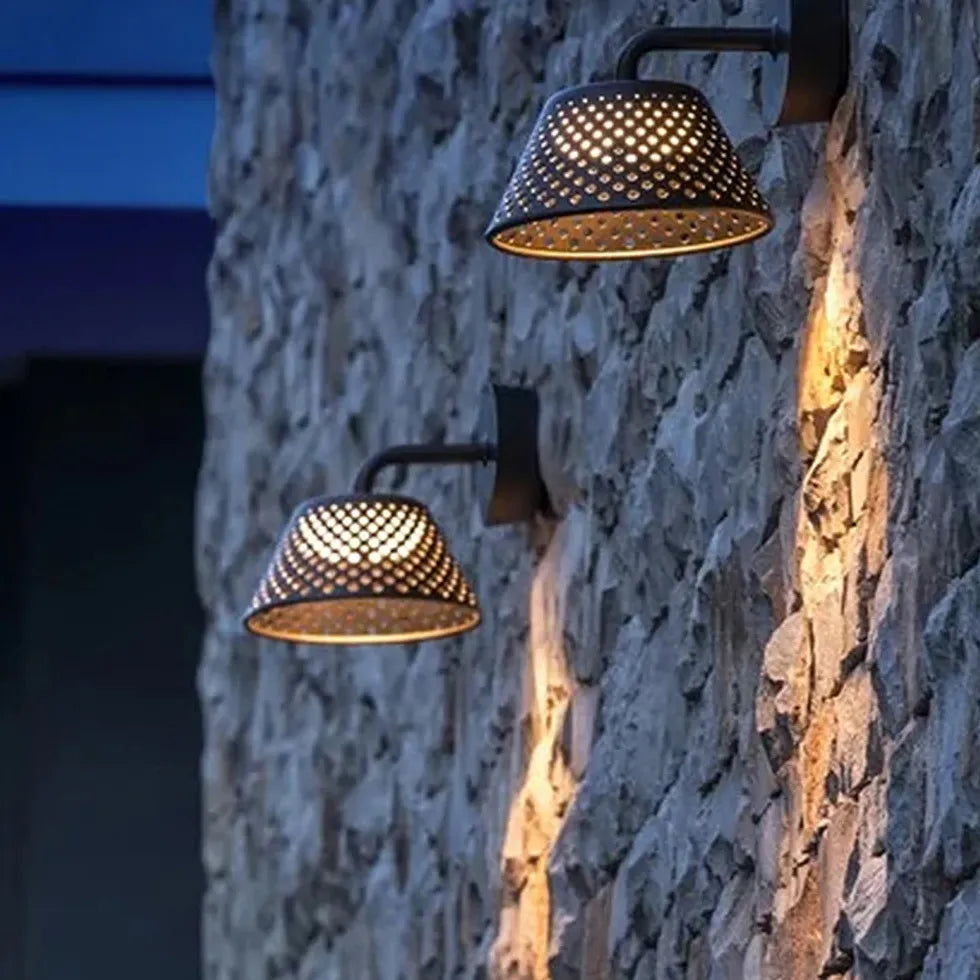 Perforated Shade Corner Outdoor Wall Lights