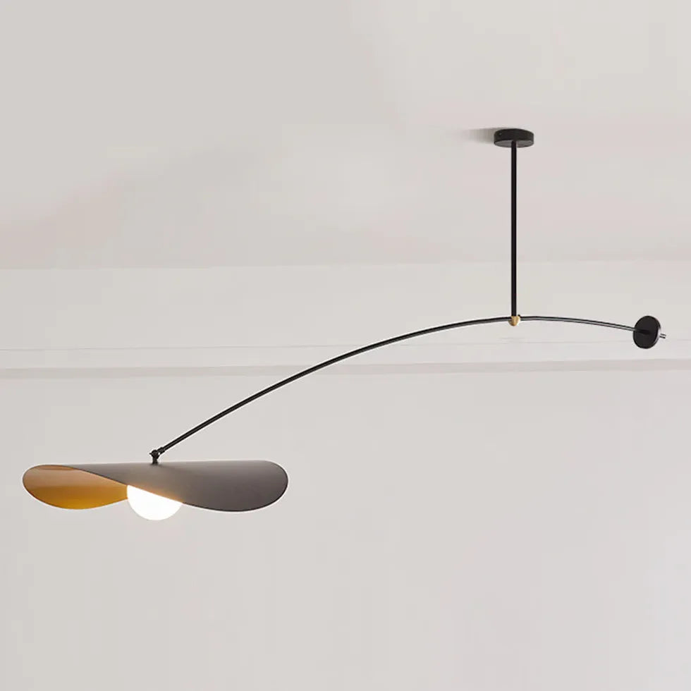 Long Arm Black Modern Living Room Pendant Light