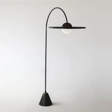 Black Round Shade Arc Floor Lamp