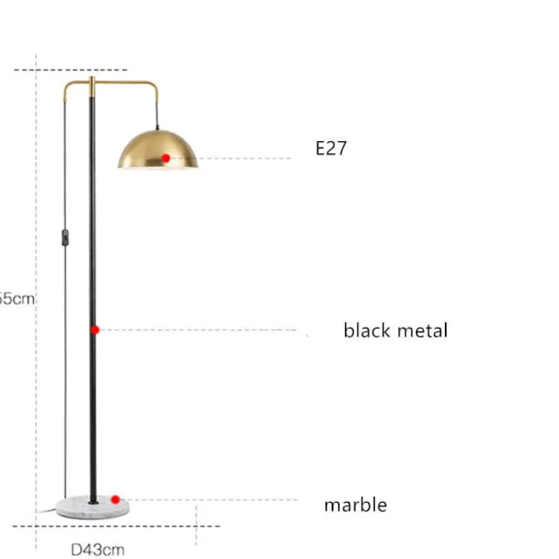 Stehlampe Wohnzimmer Gold im nordischen minimalistischen Stil