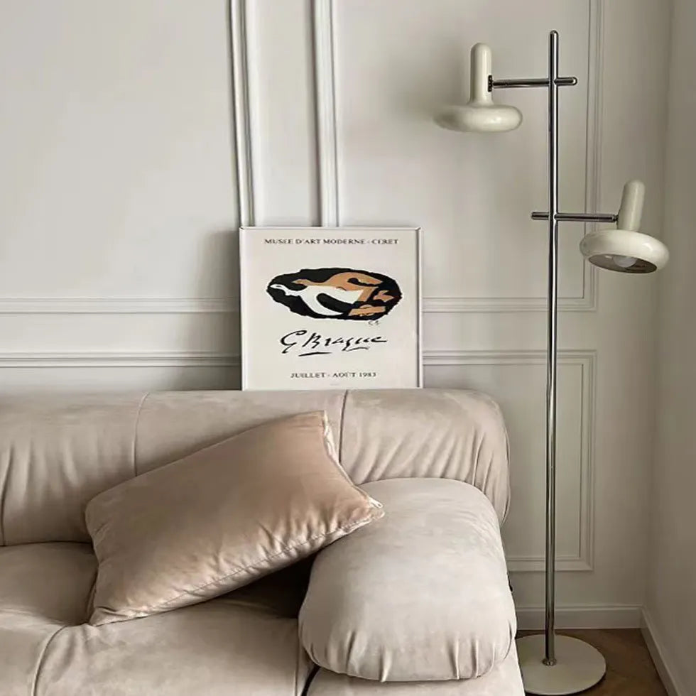 White Dual-Head Minimalist Floor Lamp