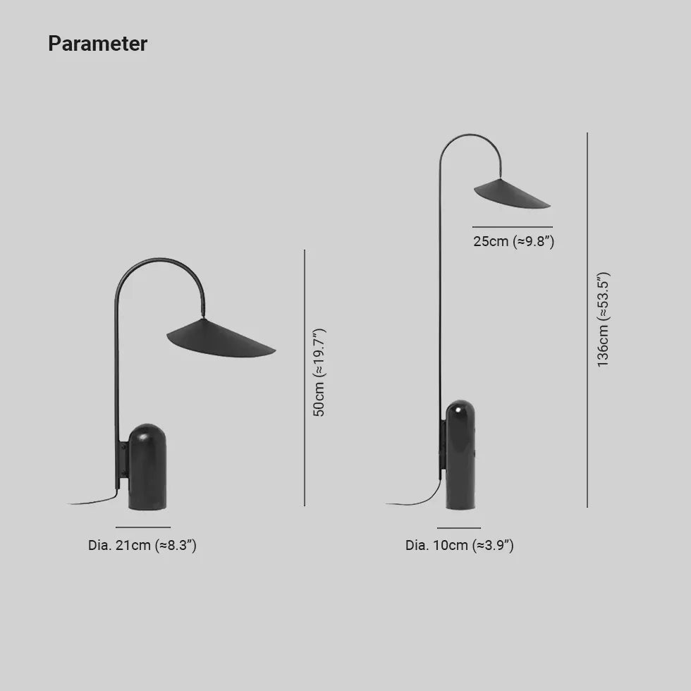 Dachförmiger schwarzer Lichtbogen-Stehlampe