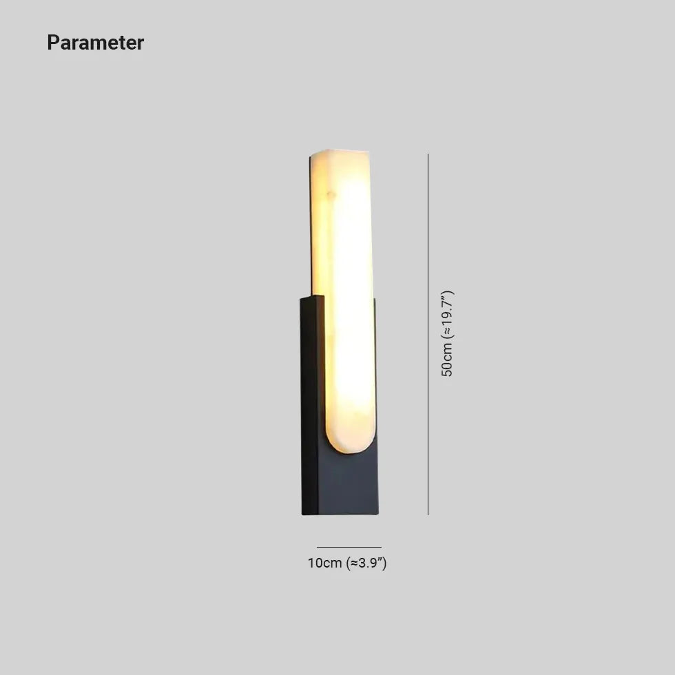 Rectangular Black Modern Living Room Wall Light