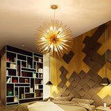 Star-Shaped Long Needle Gold Modern Chandelier