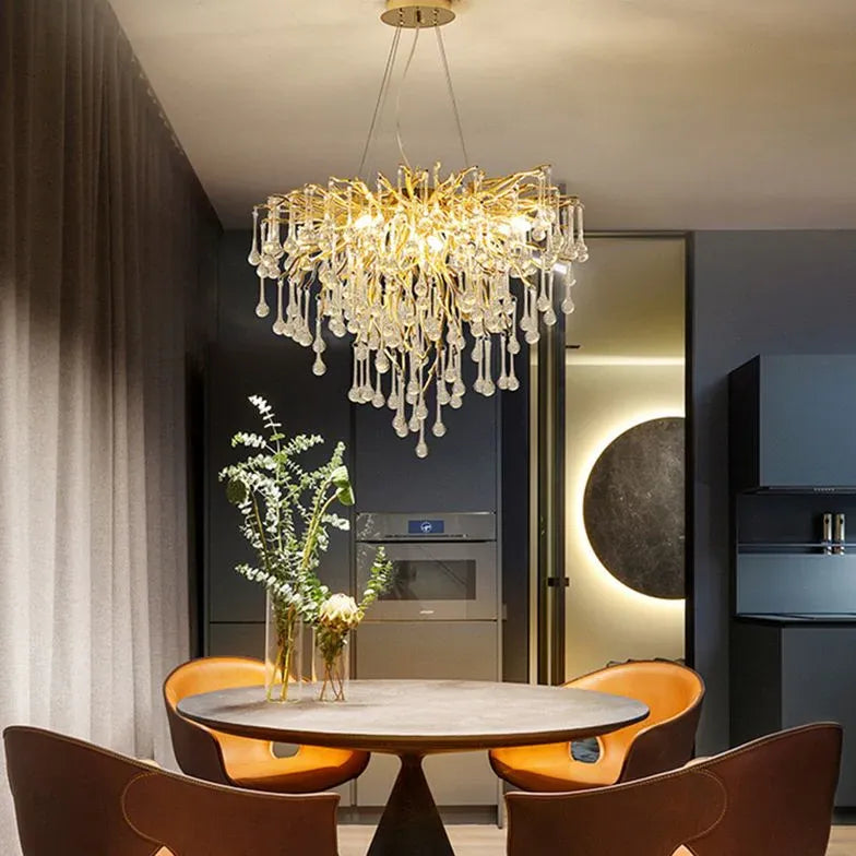 Branch-shaped Crystal Luxury Living Room Pendant Light