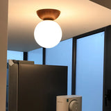 Deckenleuchte Esszimmer hängend Nordisch Holz Milchweißer Ball - Clowas.de
