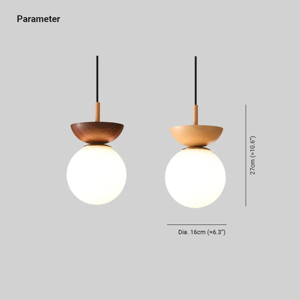 Deckenleuchte Esszimmer hängend Nordisch Holz Milchweißer Ball - Clowas.de