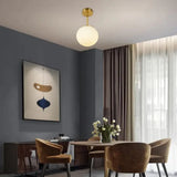 Deckenleuchte hängend modern nordisch schlicht milchweiße Kugel - Clowas.de