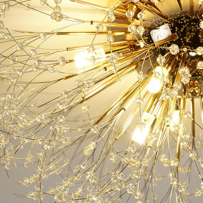 Deckenleuchte Metall modern goldene Kristall Feuerfliege - Clowas.de