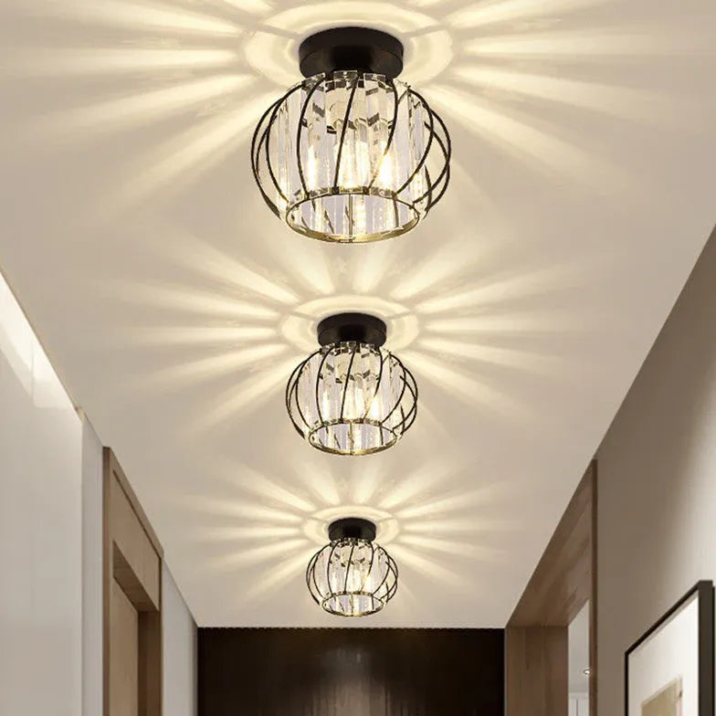 Deckenleuchte Rund Schwarz Moderne Kristall Deckenlampe - Clowas.de