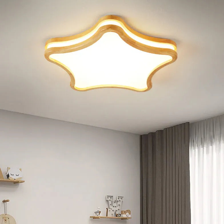 Deckenleuchte Sterne im kreativen einfachen Holzdesign - Clowas.de