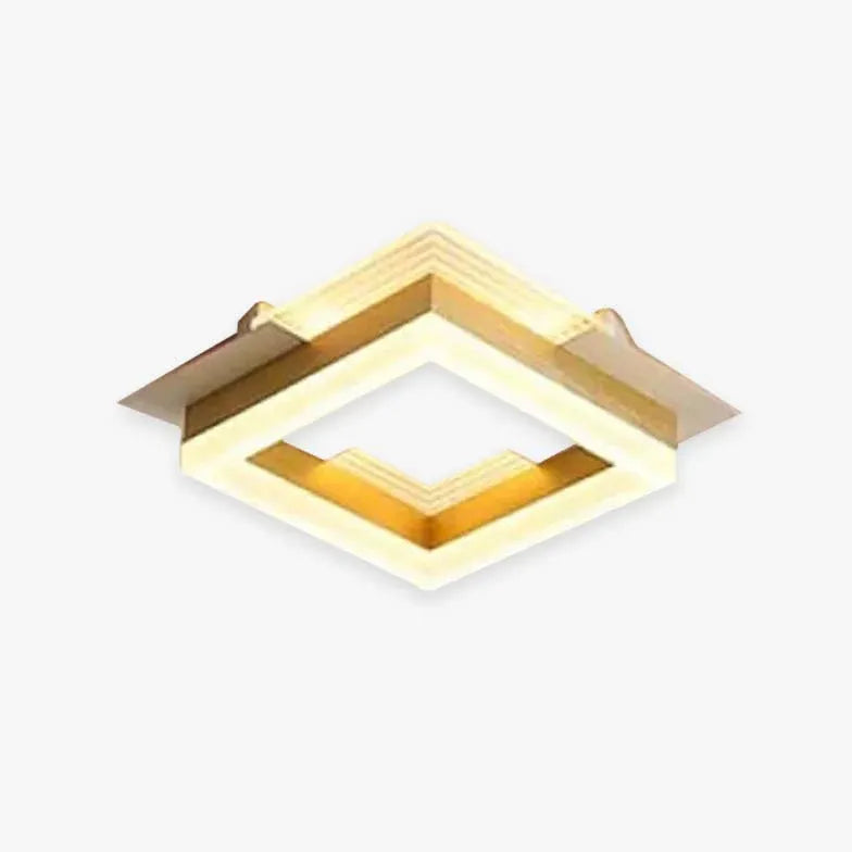 Deckenleuchte viereckig in modernem goldenen LED Stil - Clowas.de