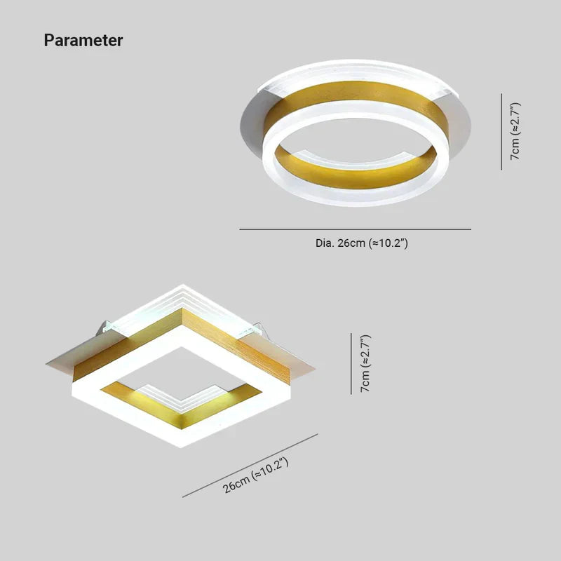 Deckenleuchte viereckig in modernem goldenen LED Stil - Clowas.de