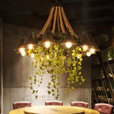 Deckenleuchte Vintage Industrial für amerikanisches Restaurant mit Rattan - Clowas.de