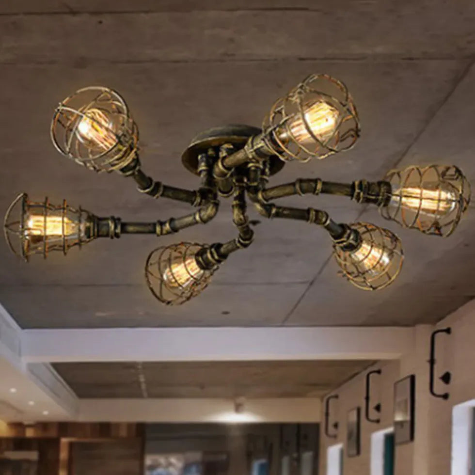 Deckenleuchten Industrial Retro Rohr Eisen Deckenlampe - Clowas.de