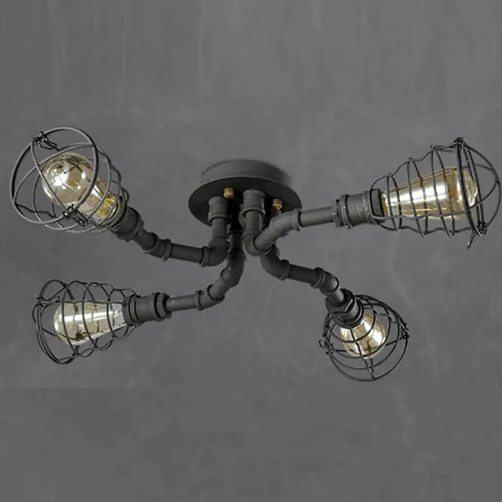 Deckenleuchten Industrial Retro Rohr Eisen Deckenlampe - Clowas.de