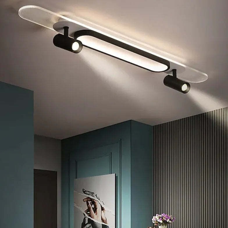 Deckenstrahler LED Schwarz Moderner Minimalistischer Langstrahler - Clowas.de