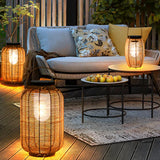 Dekoleuchten Terrasse stilvolle Rattanstuhl Stehlampe für Garten - Clowas.de