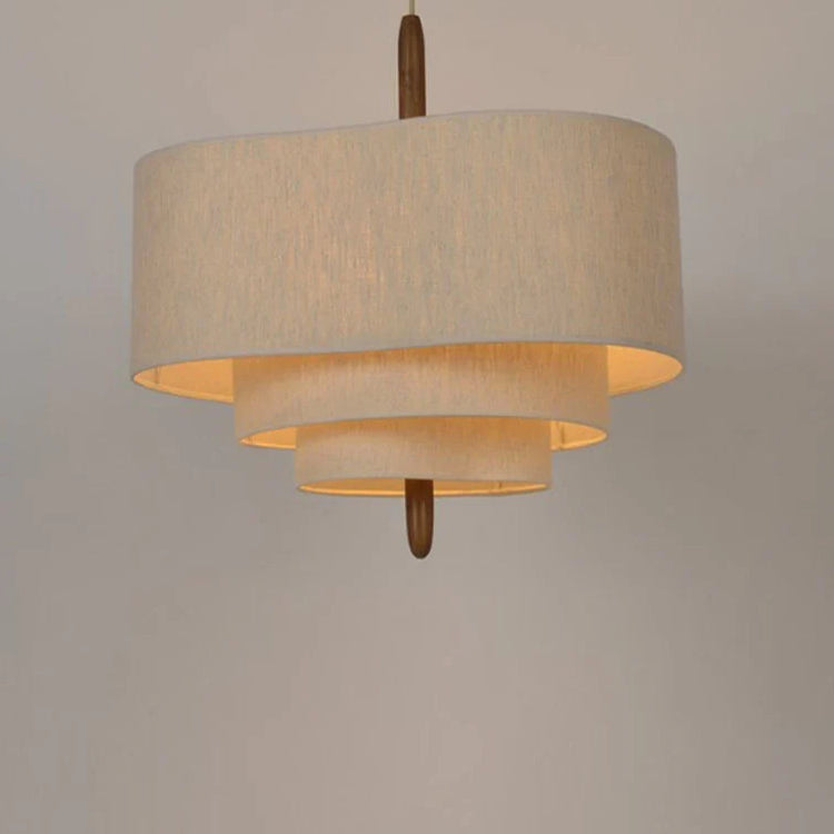Französische Pendelleuchte mit Stoffschirm für das Schlafzimmer