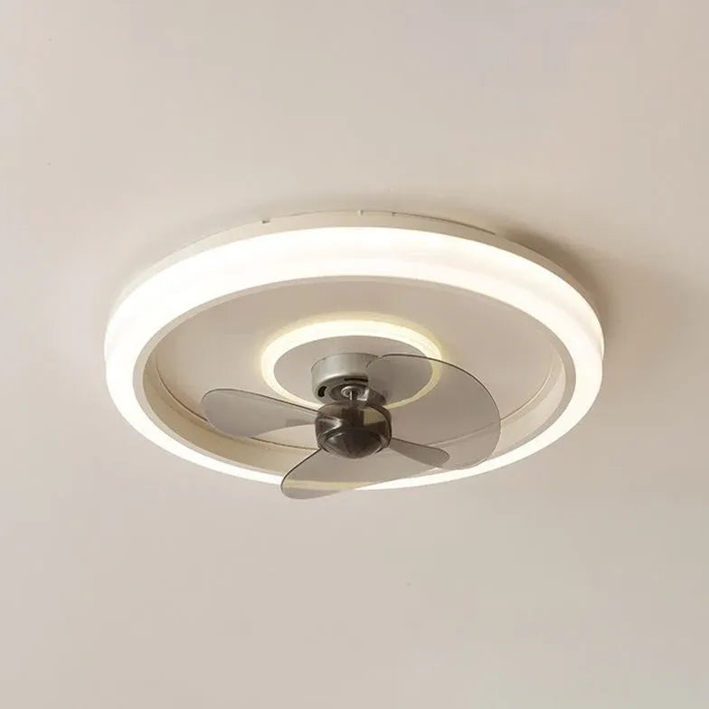 Blue Round LED Bedroom Fan Light