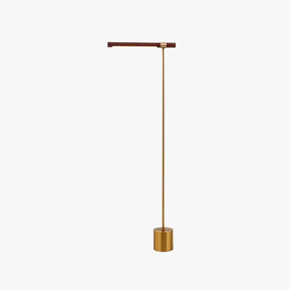 Metal Wood Linear Design Plug-in Floor Lamp