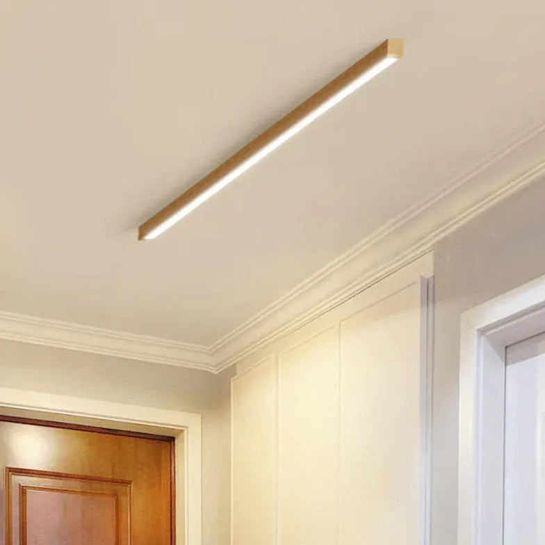 Rectangular LED Wooden Hallway Ceiling Light