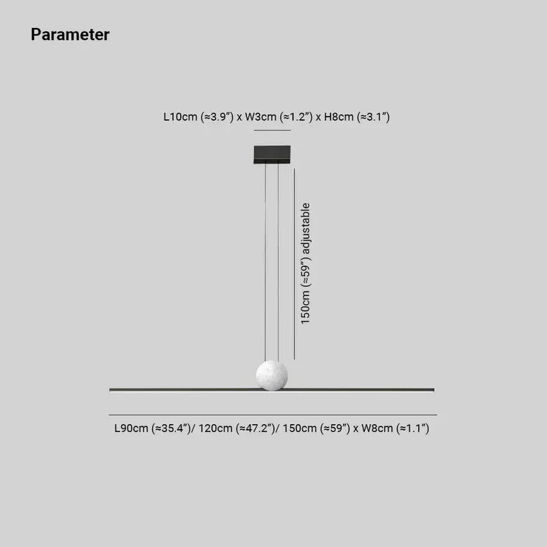 Lineares Metall minimalistischer LED Esszimmer Anhänger Licht