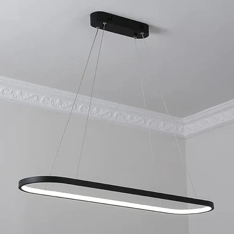 Black Oval LED Kitchen Pendant Light