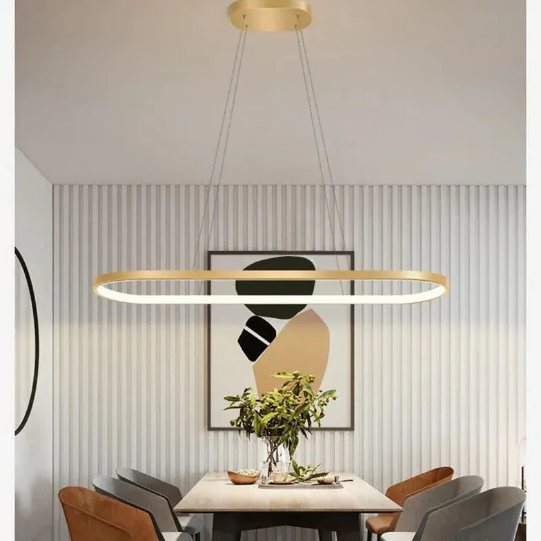 Black Oval LED Kitchen Pendant Light