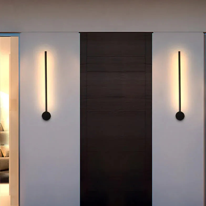 Vertical Linear Black Outdoor Wall Lights