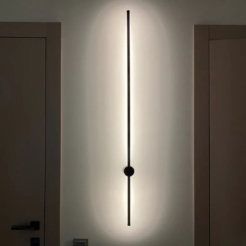 Vertical Linear Black Outdoor Wall Lights